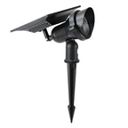 Solar Lawn Spotlights Adjustable Outdoor Tree Accent Light Aluminum — Warm White & RGB Sets