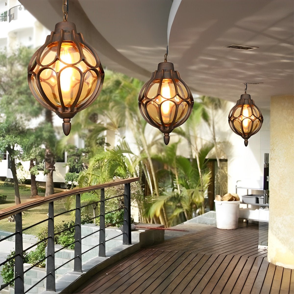 Waterproof Aluminium Ball Outdoor Chandelier Light Hanging Pendant Light