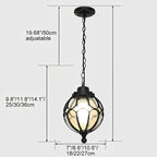 Waterproof Aluminium Ball Outdoor Chandelier Light Hanging Pendant Light