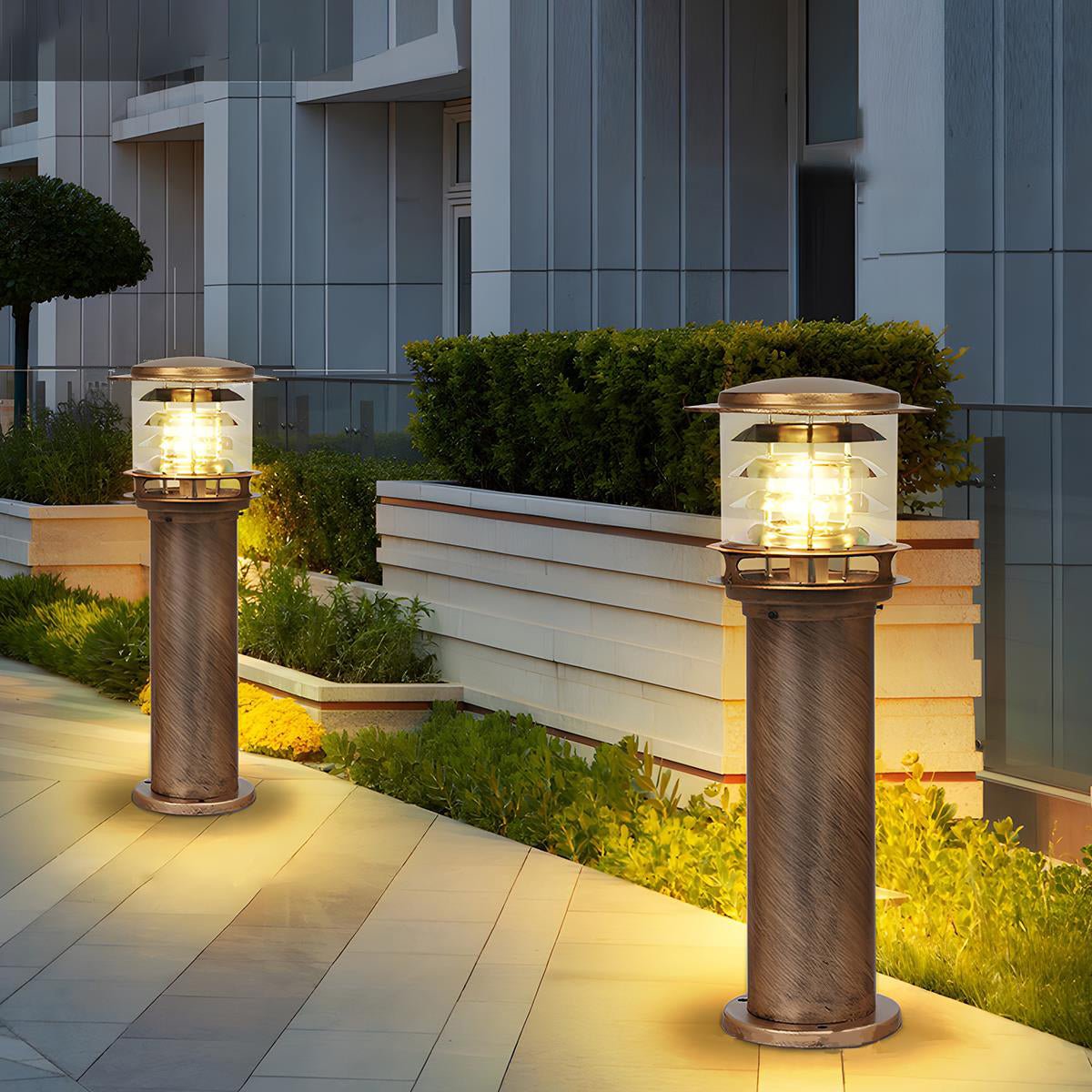 Waterproof Cylinder Tiered LED Outdoor Landscape Lighting