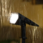Solar Flood Spike Light Adjustable Angle Aluminum Glass Landscape Outdoor — Warm White Sets
