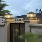 Waterproof Glass Copper Vintage Outdoor Fence Post Lights Pillar Light Column Lamp