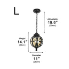 Waterproof Aluminum Glass Ball Outdoor Chandelier Light Hanging Chain Adjustable
