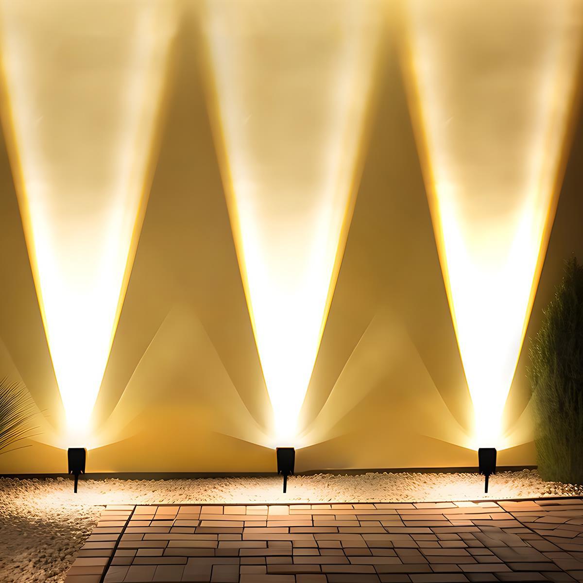 Solar multi-zoom spotlight waterproof LED landscape garden tree — warm white and RGB singles to 4-pack