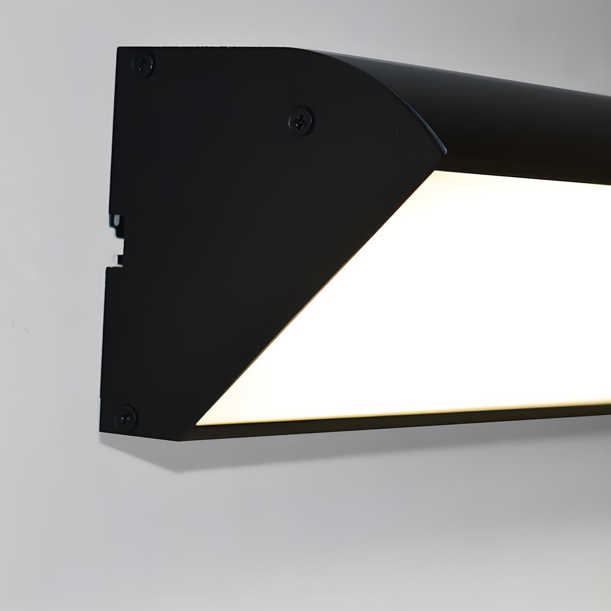 Outdoor Waterproof LED Strip Wall Light Minimalist Porch Exterior Hardwired — Black White 15 to 47 Inch Sets
