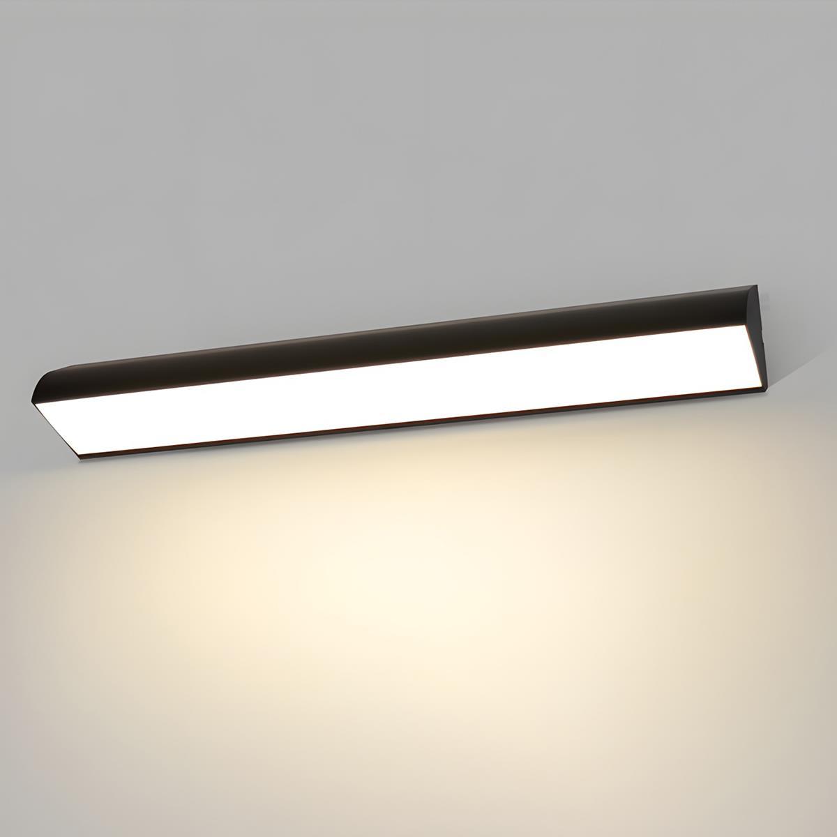 Outdoor Waterproof LED Strip Wall Light Minimalist Porch Exterior Hardwired — Black White 15 to 47 Inch Sets