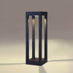 LED Bollard Garden Light Black Aluminum Square Landscape Pathway Hardwired — 31 Inch Sets