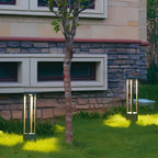 LED Bollard Garden Light Black Aluminum Square Landscape Pathway Hardwired — 31 Inch Sets
