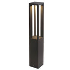 LED Bollard Garden Light Black Aluminum Square Landscape Pathway Hardwired — 31 Inch Sets