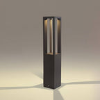 LED Bollard Garden Light Black Aluminum Square Landscape Pathway Hardwired — 31 Inch Sets