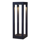 LED Bollard Garden Light Black Aluminum Square Landscape Pathway Hardwired — 31 Inch Sets