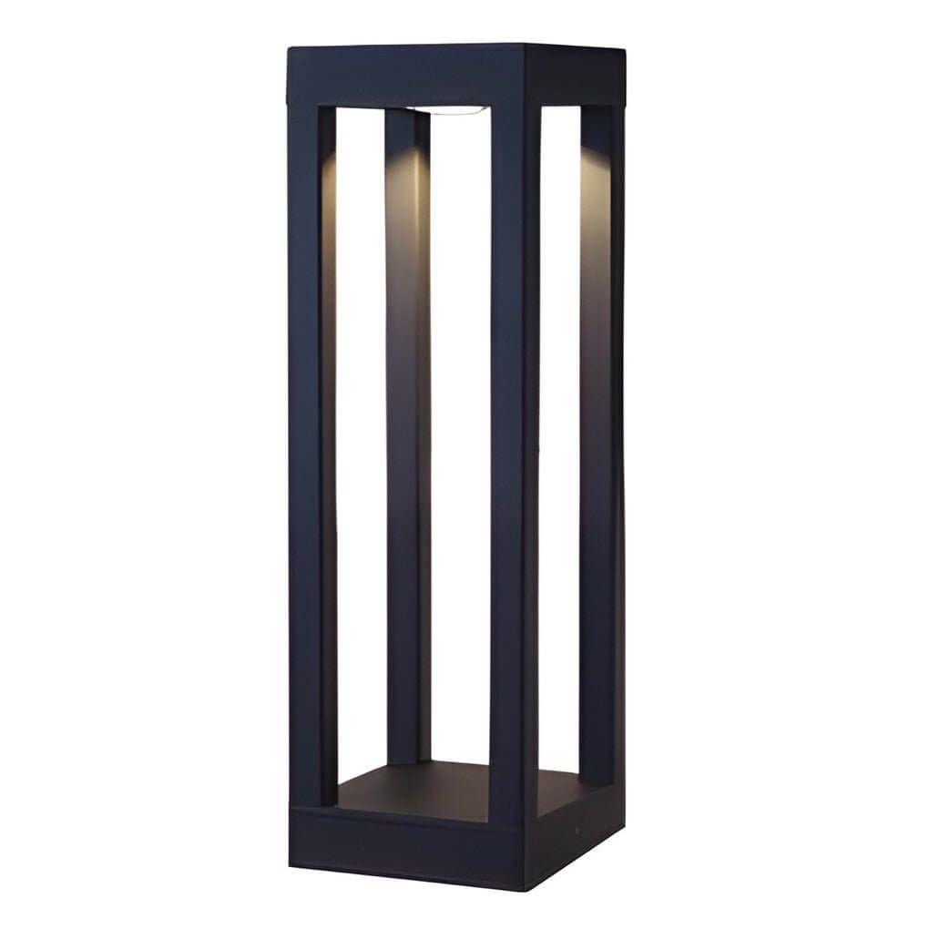 LED Bollard Garden Light Black Aluminum Square Landscape Pathway Hardwired — 31 Inch Sets