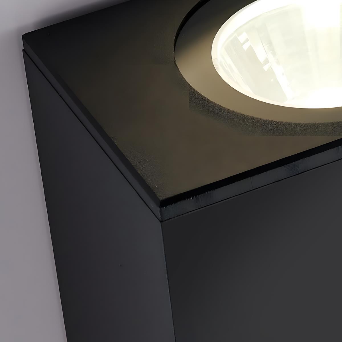 Outdoor Rectangular Up-Down LED Wall Light IP65 Waterproof Minimalist Hardwired — Black Singles & Sets