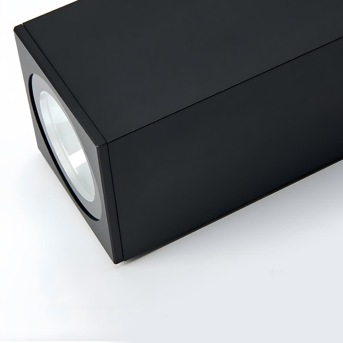 Outdoor Rectangular Up-Down LED Wall Light IP65 Waterproof Minimalist Hardwired — Black Singles & Sets