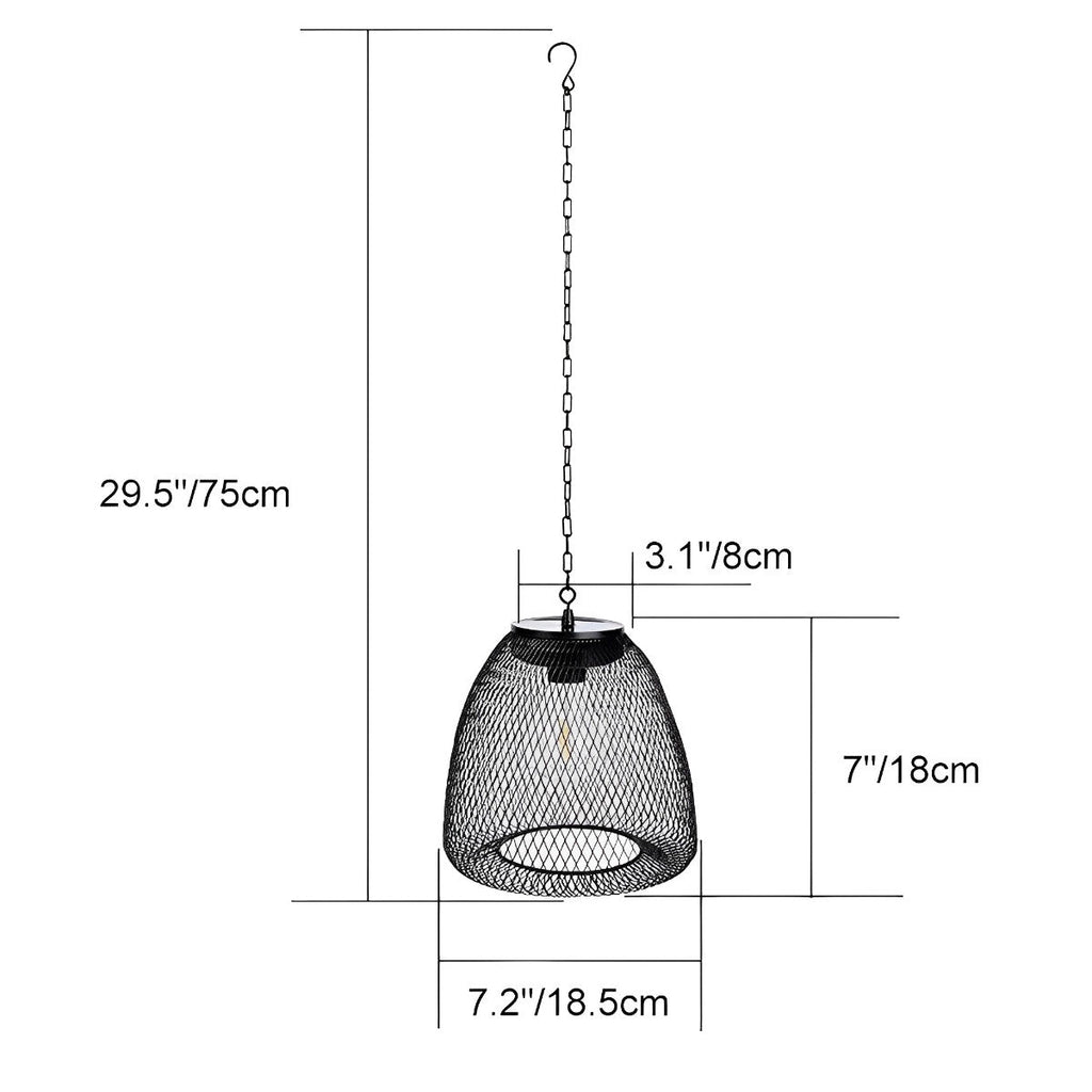 Havana Solar Outdoor Pendant Lantern, Bell Rattan Waterproof, Hanging Patio Light