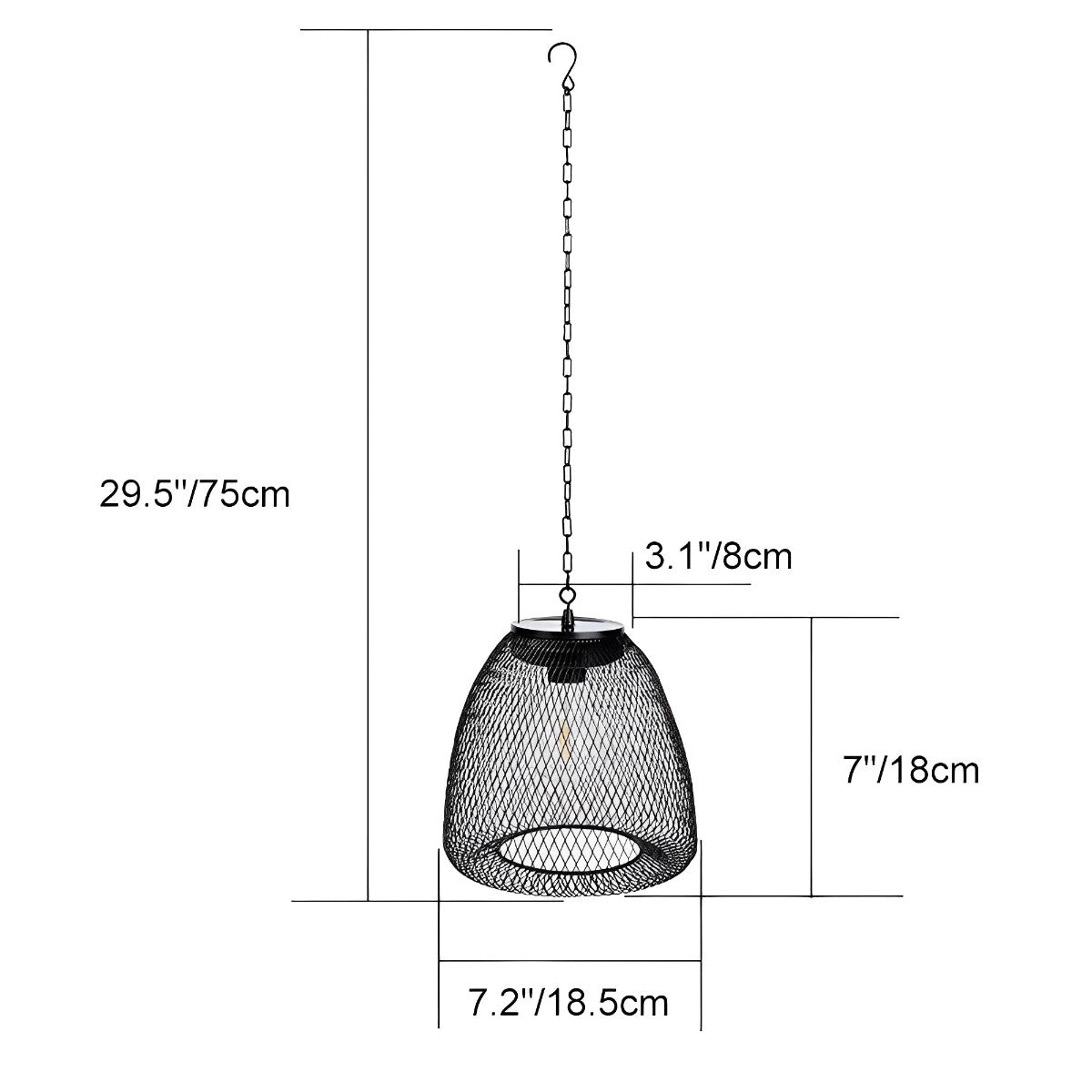 Havana Solar Outdoor Pendant Lantern, Bell Rattan Waterproof, Hanging Patio Light