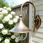 Vintage Horn Shape Outdoor LED Wall Light Waterproof Black Bronze IP54 — Singles to Sets