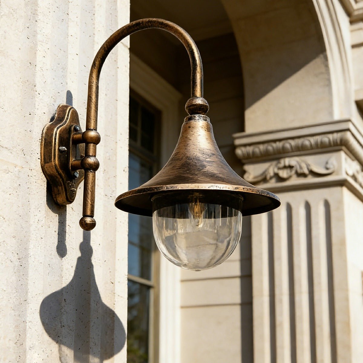 Vintage Horn Shape Outdoor LED Wall Light Waterproof Black Bronze IP54 — Singles to Sets