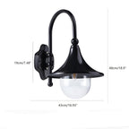 Vintage Horn Shape Outdoor LED Wall Light Waterproof Black Bronze IP54 — Singles to Sets