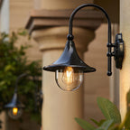 Vintage Horn Shape Outdoor LED Wall Light Waterproof Black Bronze IP54 — Singles to Sets