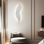 Feather Resin Wall Light Modern LED Bedroom Corridor Dimmable — White Blue 7 to 9 Inch Sets