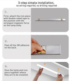 Wireless under cabinet LED lighting motion sensor USB rechargeable kitchen — touch switch dimming