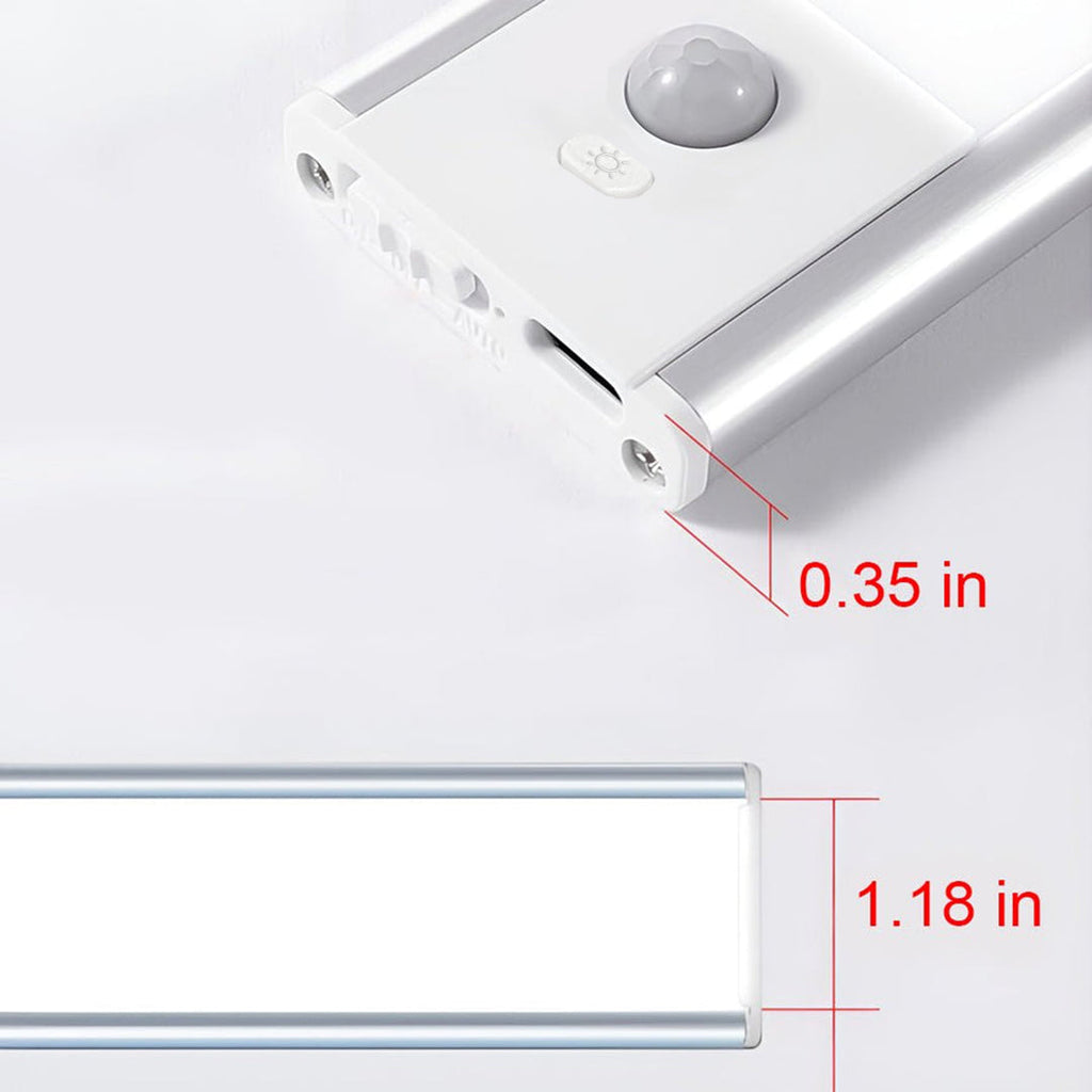 Wireless Under Cabinet LED Lighting Motion Sensor USB Rechargeable Kitchen Closet — 8 to 24 Inch