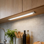 Wireless under cabinet LED lighting motion sensor USB rechargeable — wood kitchen bright counter