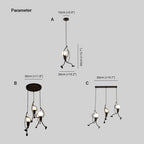 Miro Retro Modern Iron Man Pendant Light, Black