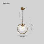 Zoey Glass Pendant Light with a Metal Ring