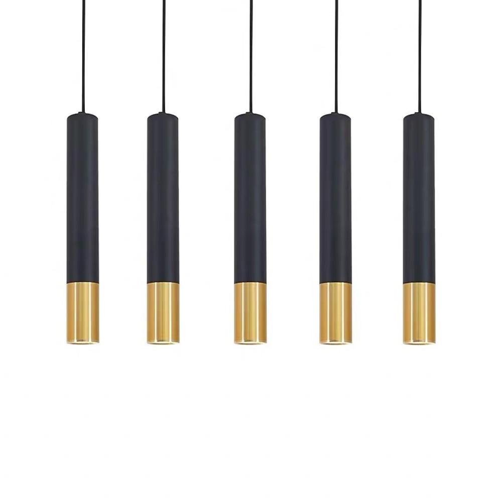 Cylinder Pendant Light Slim LED 3-Step Dimming Scandinavian Modern Gold Black Bedroom Dining — Single 2 to 5 Pack