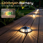 Solar driveway marker lights IP68 warm white LED flush mount outdoor — flush installation view